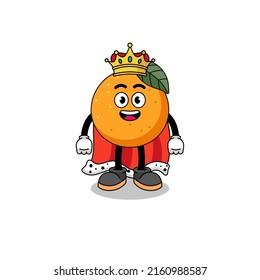 Mascot Illustration of orange fruit king , character design