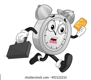 Mascot Illustration Panicking Analog Alarm Clock Stock Vector (Royalty ...