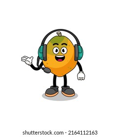 Mascot Illustration of papaya fruit as a customer services , character design