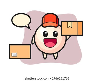 Mascot illustration of pearl as a courier, cute style design for t shirt, sticker, logo element