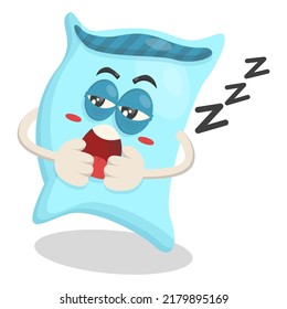 Mascot Illustration pillow sleepy character. cartoon mascot vector with cute expression