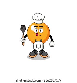 Mascot Illustration of ping pong ball chef , character design