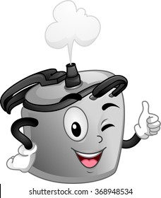 Mascot Illustration of a Pressure cooker while doing the okay sign