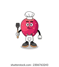 Mascot Illustration of prickly pear chef , character design