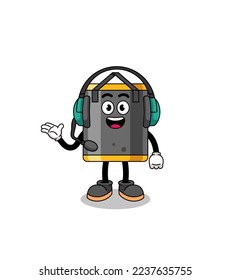Mascot Illustration of punching bag as a customer services , character design
