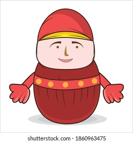 mascot illustration of rich man in china, with open arms, vector eps 10