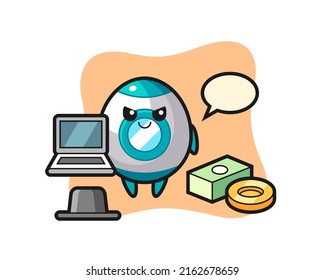 Ilustración de cohetes como hacker , diseño de estilo lindo para camiseta, pegatina, elemento logo