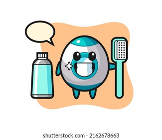 Mascot Illustration of rocket with a toothbrush , cute style design for t shirt, sticker, logo element