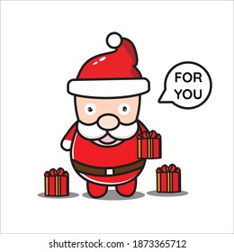mascot illustration of santa claus giving gifts, santa claus illustration with design eps 10