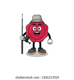 Mascot Illustration of sealing wax fisherman , character design