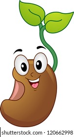 Mascot Illustration of a Seedling Smiling Happily