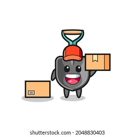 Mascot Illustration of shovel as a courier , cute design