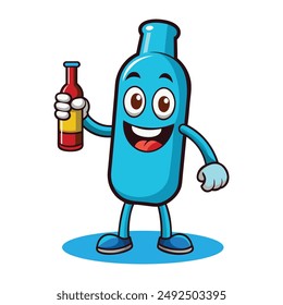 Mascot Illustration Showing a Water Bottle