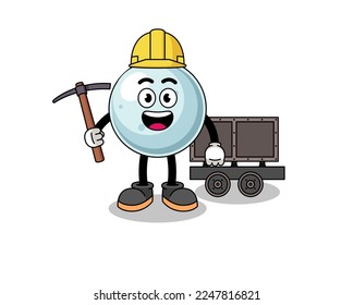 Mascot Illustration of silver ball miner , character design