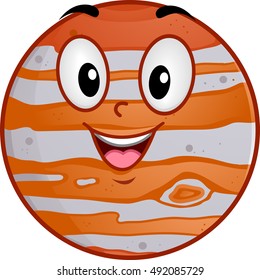 Mascot Illustration of a Smiling Clock with its Hands Pointing to the Numbers Twelve and Eleven