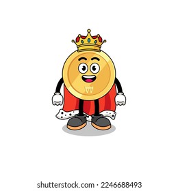 Mascot Illustration of south korean won king , character design