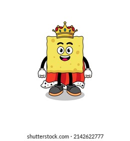 Mascot Illustration of sponge king , character design