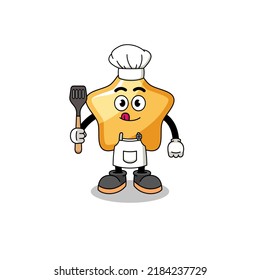 Mascot Illustration of star chef , character design