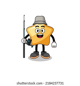 Mascot Illustration of star fisherman , character design