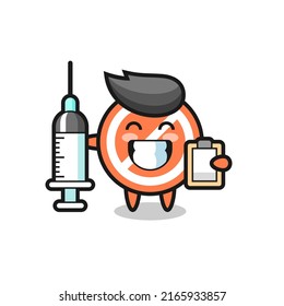 Mascot Illustration of stop sign as a doctor , cute style design for t shirt, sticker, logo element svg