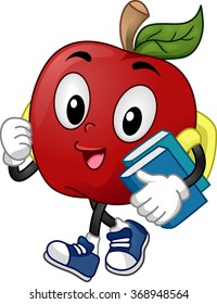 Mascot Illustration of a Student carrying books