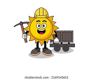 Mascot Illustration of sun miner , character design