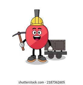 Mascot Illustration of table tennis racket miner , character design