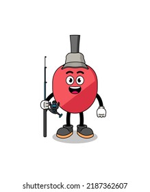 Mascot Illustration of table tennis racket fisherman , character design
