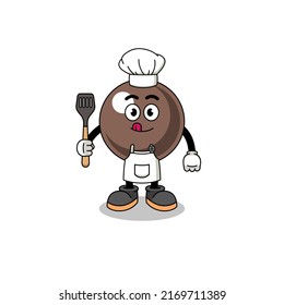 Mascot Illustration of tapioca pearl chef , character design