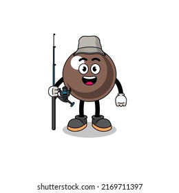 Mascot Illustration of tapioca pearl fisherman , character design