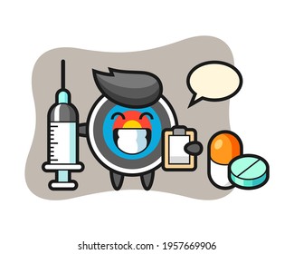 Mascot illustration of target archery as a doctor, cute style design for t shirt, sticker, logo element