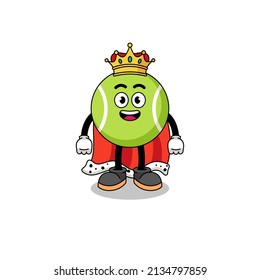 Mascot Illustration of tennis ball king , character design