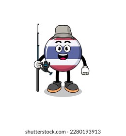 Mascot Illustration of thailand flag fisherman , character design