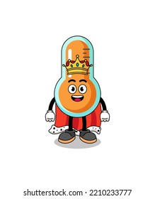 Mascot Illustration of thermometer king , character design