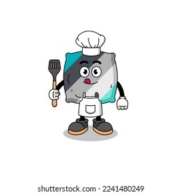 Mascot Illustration of throw pillow chef , character design