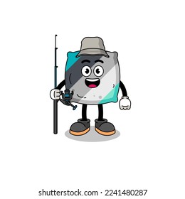 Mascot Illustration of throw pillow fisherman , character design