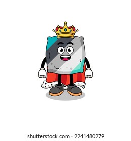 Mascot Illustration of throw pillow king , character design