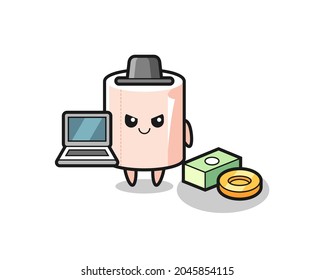 Ilustración de tejido como hacker , diseño lindo
