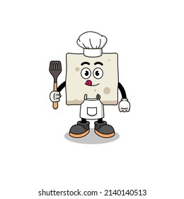 Mascot Illustration of tofu chef , character design