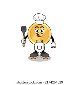 Mascot Illustration of turkish lira chef , character design