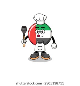 Mascot Illustration of UAE flag chef , character design