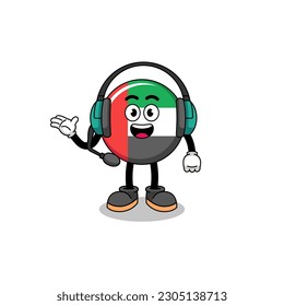 Mascot Illustration of UAE flag as a customer services , character design
