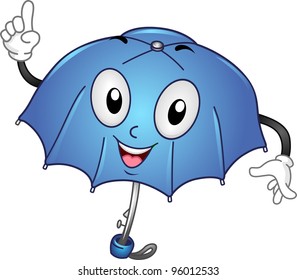 Mascote Ilustração de um Guarda-chuva