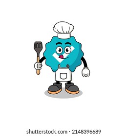 Mascot Illustration of verified sign chef , character design