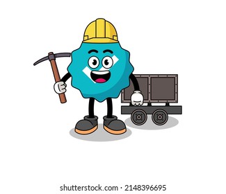 Mascot Illustration of verified sign miner , character design