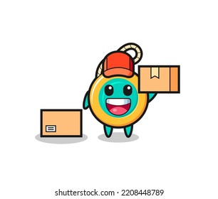 Mascot Illustration of yoyo as a courier , cute design