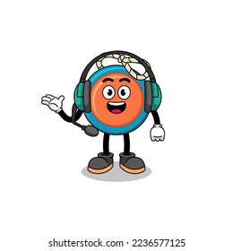 Mascot Illustration of yoyo as a customer services , character design