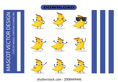 Mascot images of the banana set. Free Vector