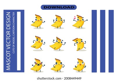 Mascot images of the banana set. Free Vector