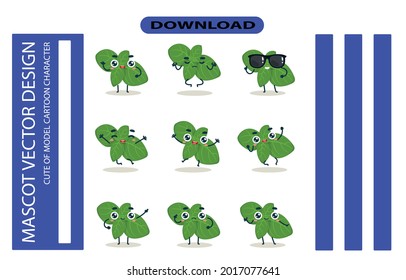 Mascot images of the cabbage set. Free Vector High Quality